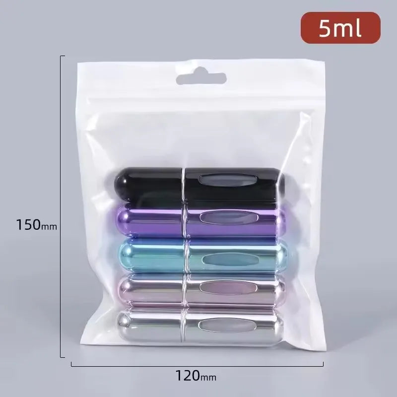 5Pcs 5ML Portable Mini Refillable Perfume Atomizer Bottle Refillable Spray Scent Pump Case Empty Container Tools