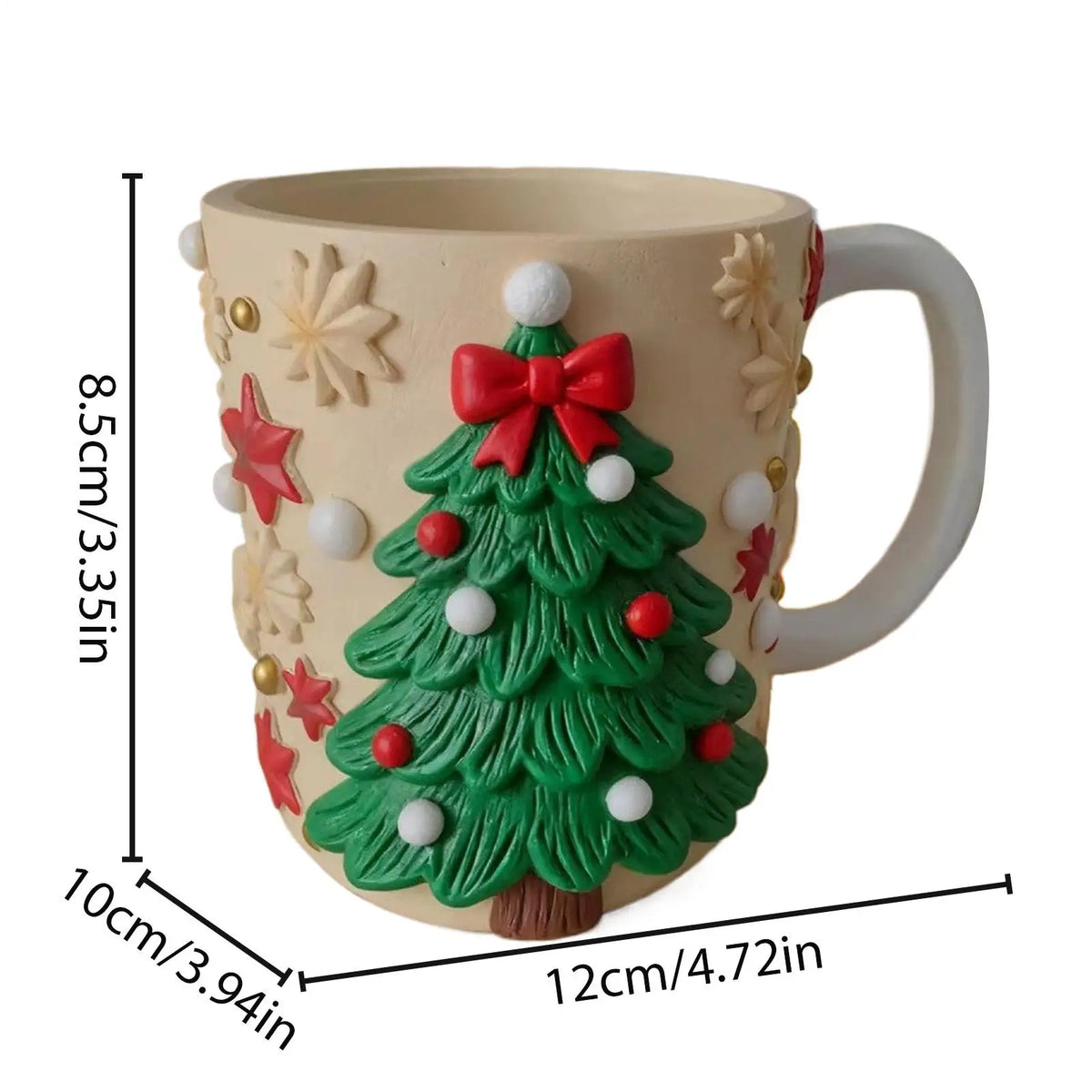 Cute Christmas Element Mugs Resin Christmas Elk Gingerbread Man Stockings Tree Christmas Decorations Holiday Coffee Mugs