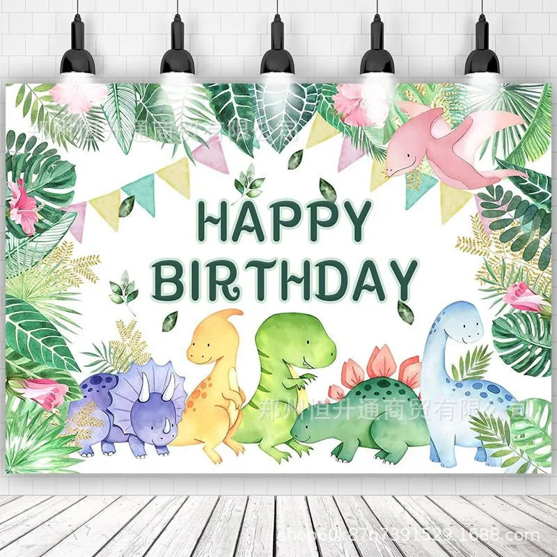 Dinosaur Theme Birthday Decoration Tableware Cup Plate Napkin Backdrop Balloons Banner Paper Bag Kids Gifts Party Decor Supplies