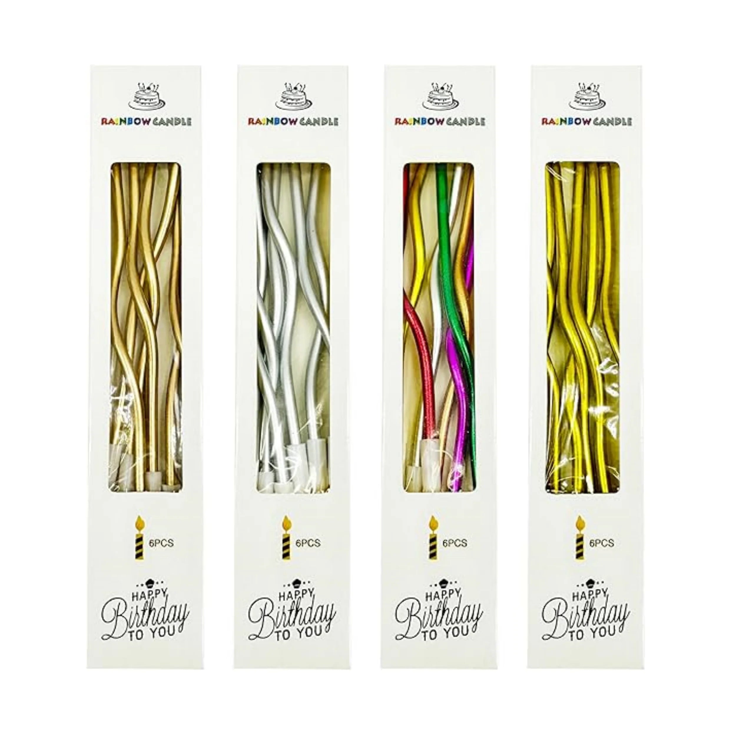 Birthday Cake Candles Smoke-Free Curved Cake Candles Curly Coil Candles Long For Birthday Cake Wedding Party Party Supplies
