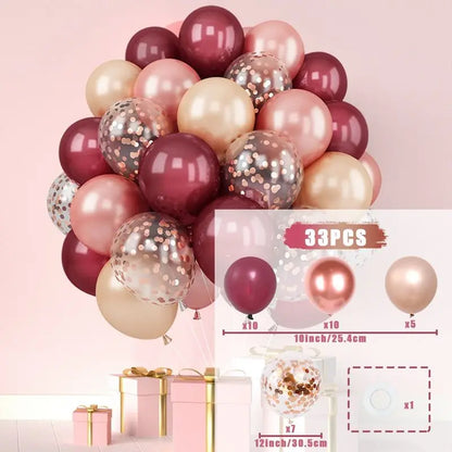 31/36/37/51/101Pcs Metallic Balloons Pearl Latex Balloon Gold Confetti Balloons for Birthday Weddings Baby Shower Party Decor