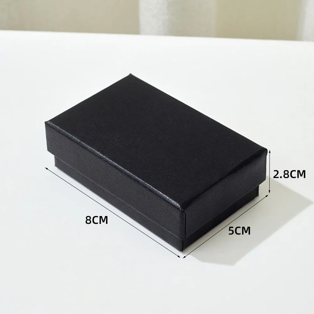 High-end Black Jewelry Gift Box for Earring Necklace Bracelet Ring Pendant Jewelry Storage Square Paper Box Gift Packaging Box
