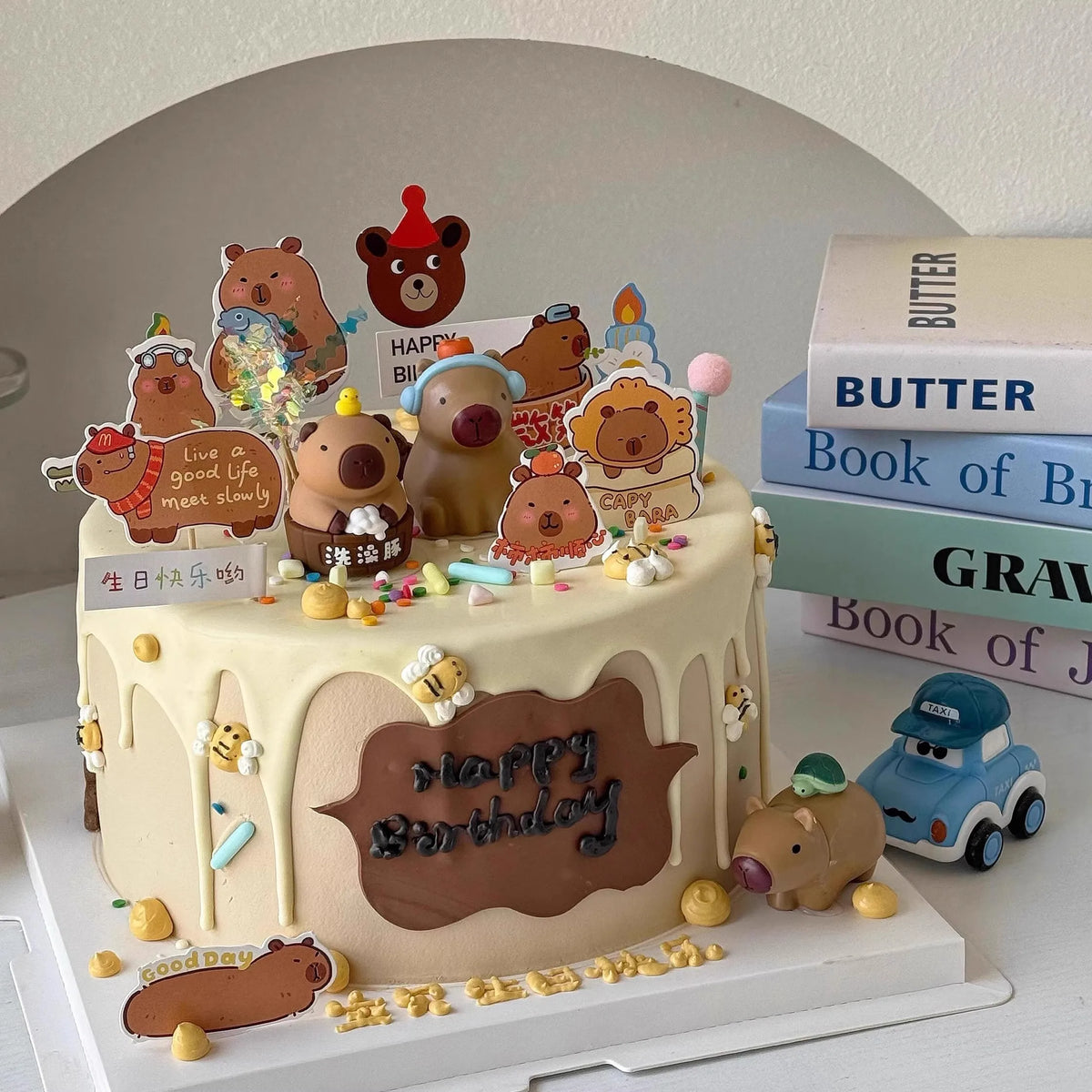 Capybara Cake Topper Set Capybara Birthday Party Supplies Cake Decorations For Kids Happy Birthday Party Decors Capybara Party