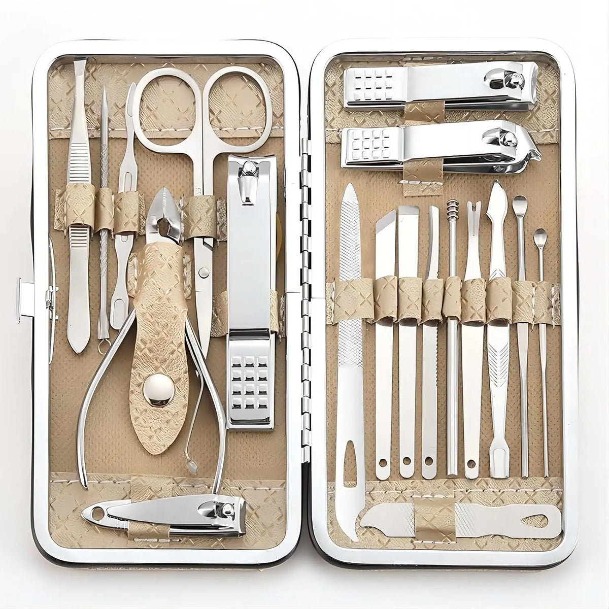 Manicure 19 in 1/set Nail Clippers Pedicure Kit, Manicure Tool Kit, Stainless Steel Facial Grooming Set Kit Gift Women Men Girls