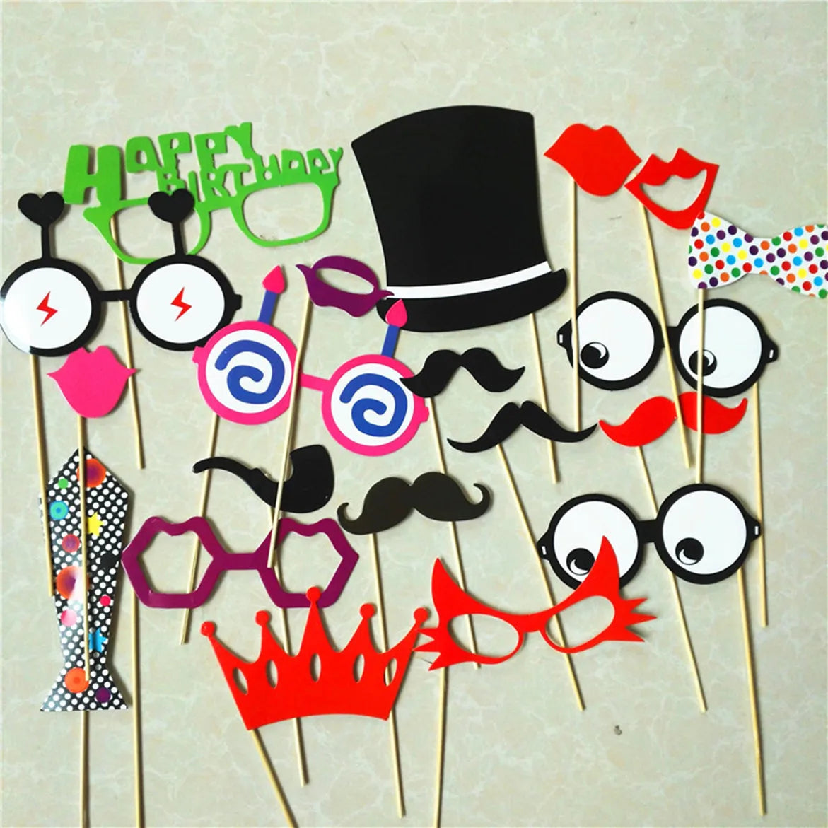 Wedding Photography Props Funny Selfies Mustache Glasses Team Bride Groom Photo Booth Props Bridal Shower DIY Wedding Decoration