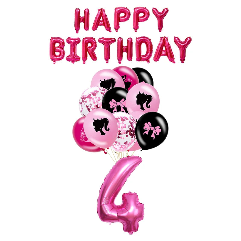 New Princess Birthday Party Decoration Tableware Pink Princess Theme Plates Cups Napkins Ballon Girl Birthday Party Supplies kit