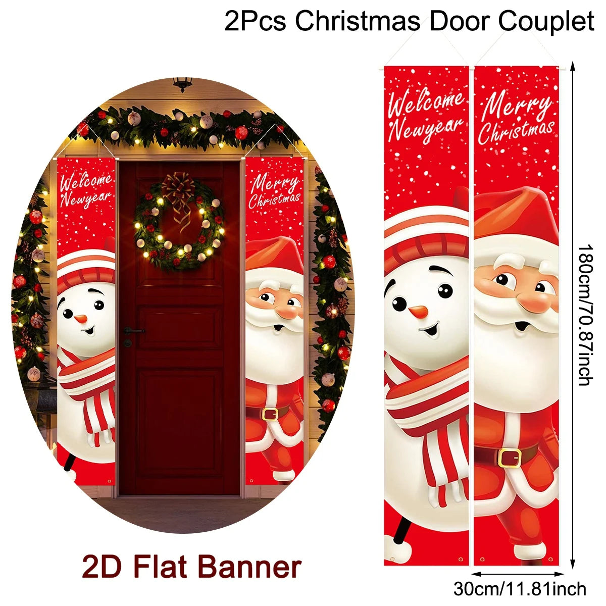Merry Christmas Door Banner Decoration