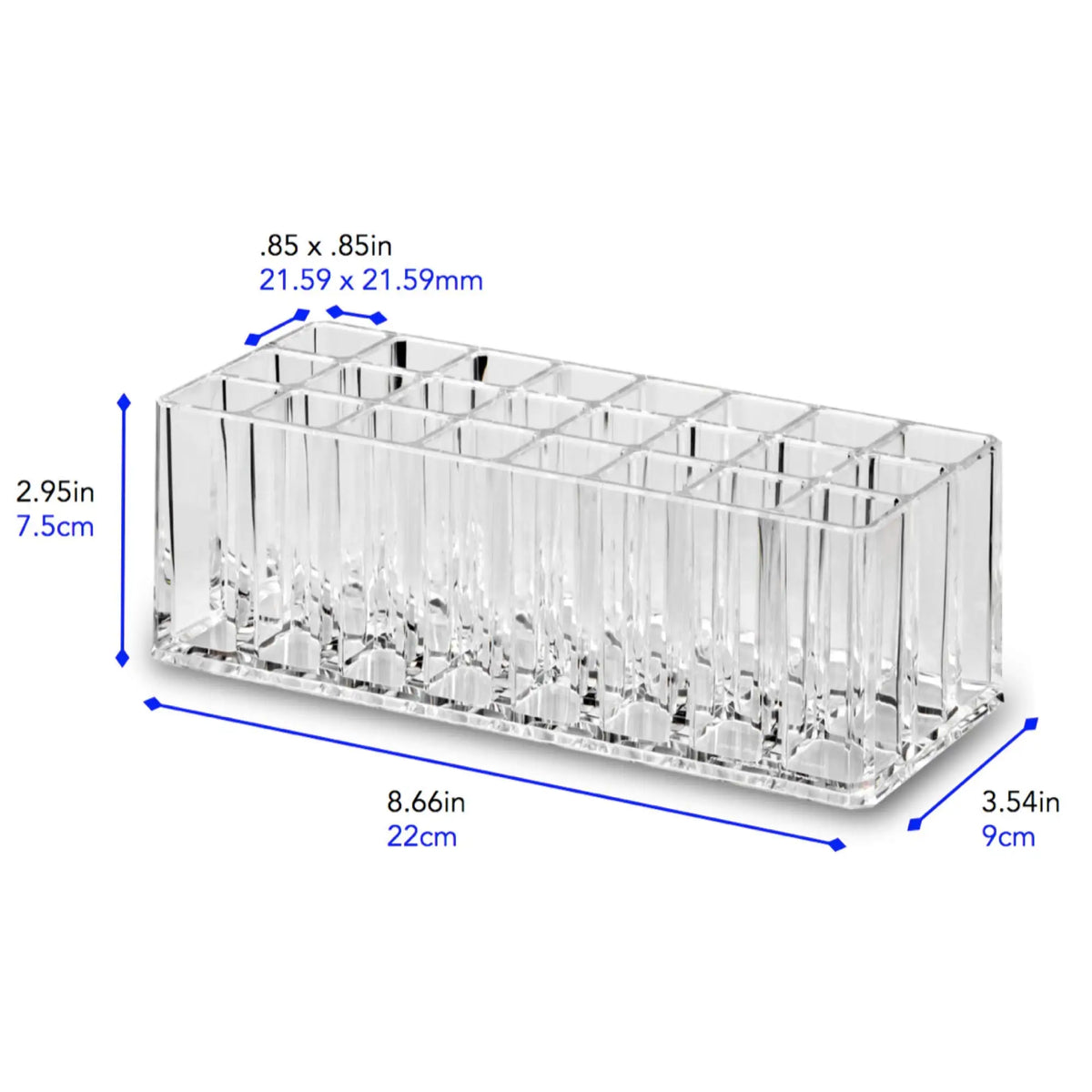 Acrylic Lip Gloss Holder Organizer, Lipstick Holder, 24 Slots Makeup Lip Gloss Lipstick Brushes Storage Display Case