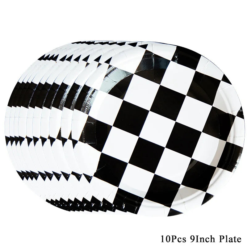 Racing Car Tire & Checkered Flag Cupcake Toppers