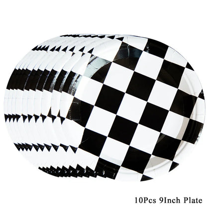 Racing Car Tire & Checkered Flag Cupcake Toppers