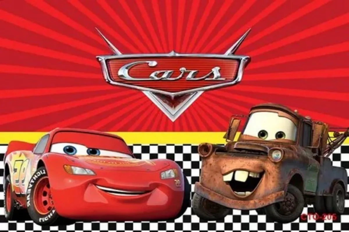 Photography Backdrop Cartoons Cars Theme For Kids Birthday Party Background Cake Table Decor Banner Can Be Customize Name