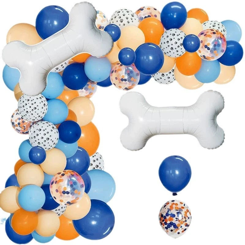 Dog Paw Balloons & Bone Balloon Birthday Balloons Garland Arch Kit for Boys Girls Bluey Theme Birthday Party Decorations