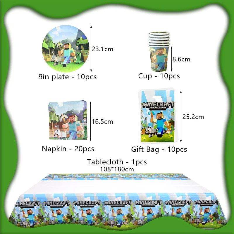 Cartoon Birthday Party Decoration Customizable Birthday New Set Latex Balloon For Event Supplies Tablecloth Banner Backdrop