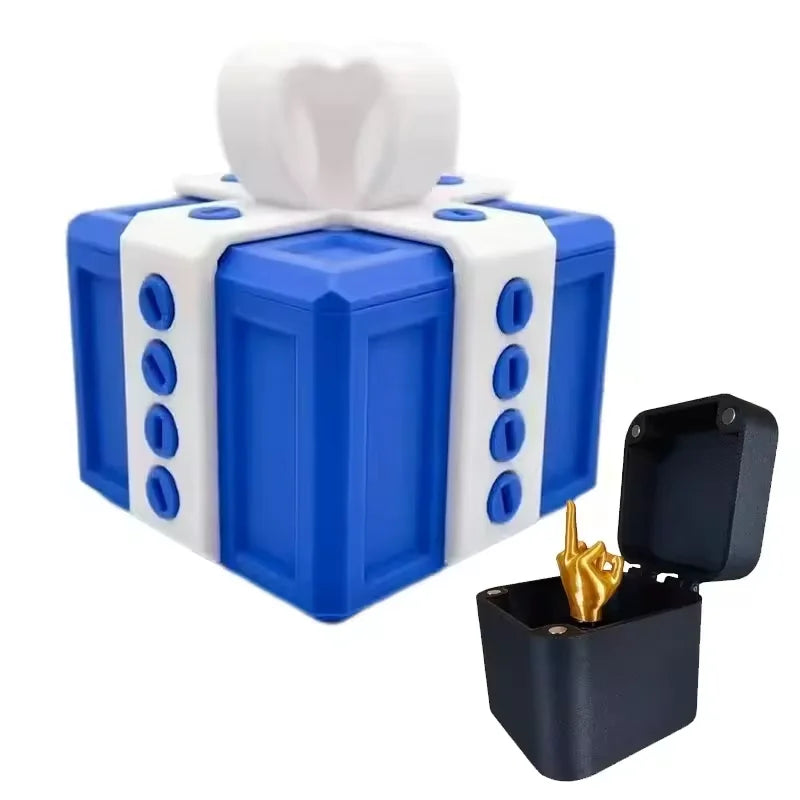 Christmas Gift Box With Middle Finger Hidden Inside Fun Prank Novelty Home Decor Creative Desk Pop Up Surprise Present