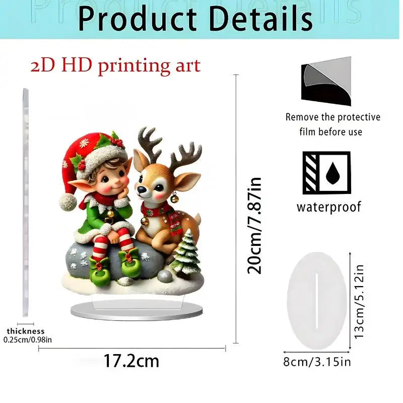 Santa Claus Tabletop Decoration With Base 2D