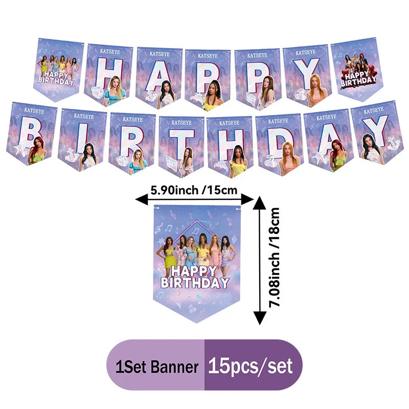 Hot KPOP K&Katseye Themed Decoration Kit Birthday Christmas Halloween Combo Perfect for Indoor Living Rooms Outdoor Backyards
