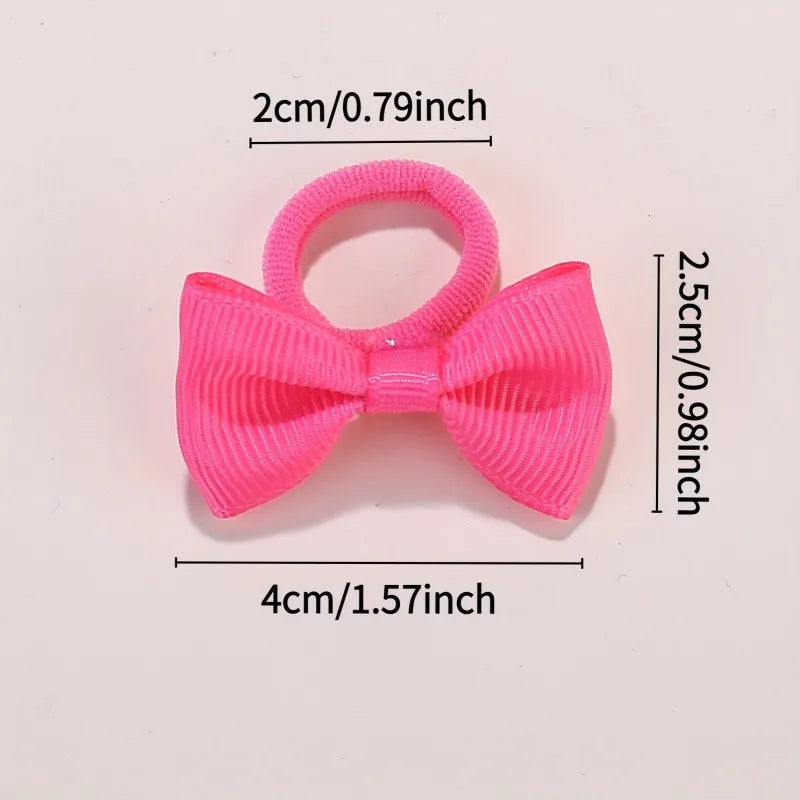 10/20/30/40pcs Cute Bow Elastic Non-slip Hair Ties | Suitable for All Occasions: Festive Photography, Fun Soft Hair Accessories