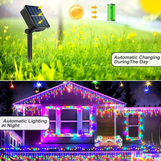 Solar Garland Outdoor Lights — LED Christmas Decoration