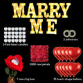 Proposal Decorations Kit Marry Me Light Up Letters 2000 Rose Petals 24 Flameless Candles for Valentine Day Proposal  Engagement