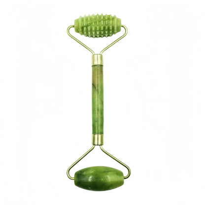 Natural jade roller massager, scraping board,foot massage roller,facial lifting and anti-wrinkle double-head scraping