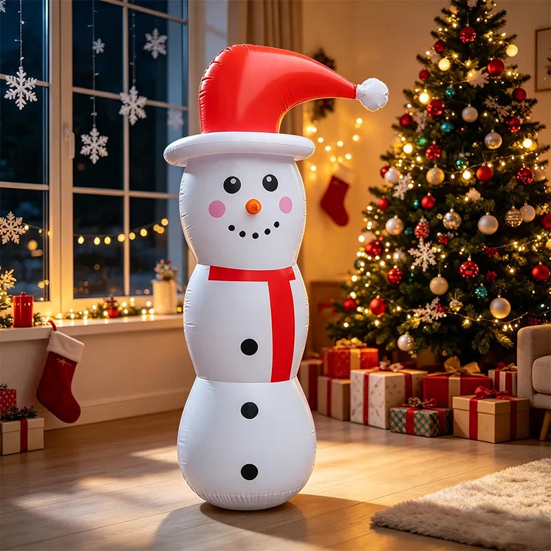 Halloween Outdoor Yard Decorations Inflatable Santa Claus Tumble Snowman Red Hat Ground Decoration Props Inflatable Sculptures