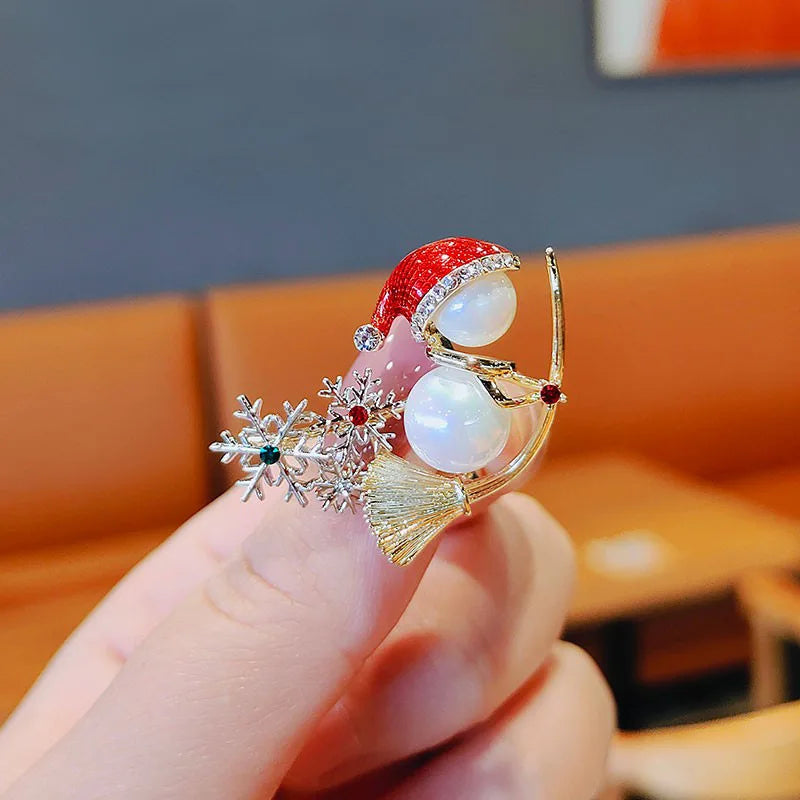Christmas brooch Christmas stocking bell candy Christmas snowman corsage