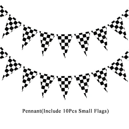 Racing Car Tire & Checkered Flag Cupcake Toppers