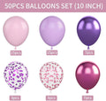 50Pcs Pink Purple Balloons 10 Inch Confetti Metallic Latex Balloons Party Wedding Birthday Decor Decorations