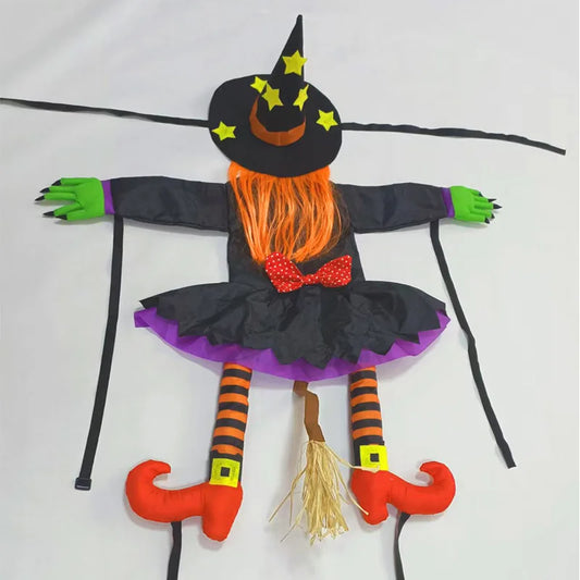 Halloween Crashing Into Tree Witch Doll