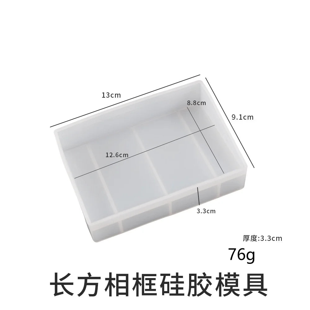 Crystal heart photo frame silicone mold, handmade DIY jewelry heart photo frame epoxy resin mold, mirror decoration tool