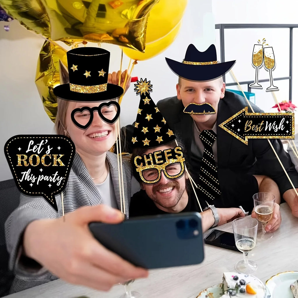 36pcs of Birthday Photo Booth Props Happy Birthday Props, Birthday Party Photo Decoration Props Set, Decoration Party