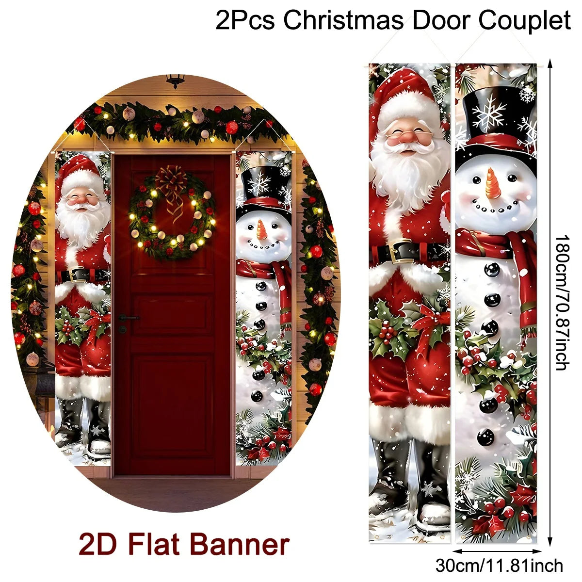 Merry Christmas Door Banner Decoration