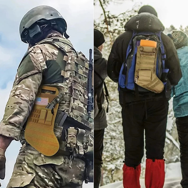 Tactical Molle Christmas Stocking Bag EDC Christmas Stocking Pendant Multi-Functional Tool Storage Bag Sports Hunting Accessory