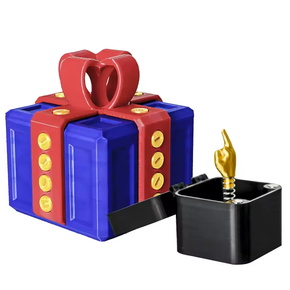 Christmas Gift Box With Middle Finger Hidden Inside Fun Prank Novelty Home Decor Creative Desk Pop Up Surprise Present