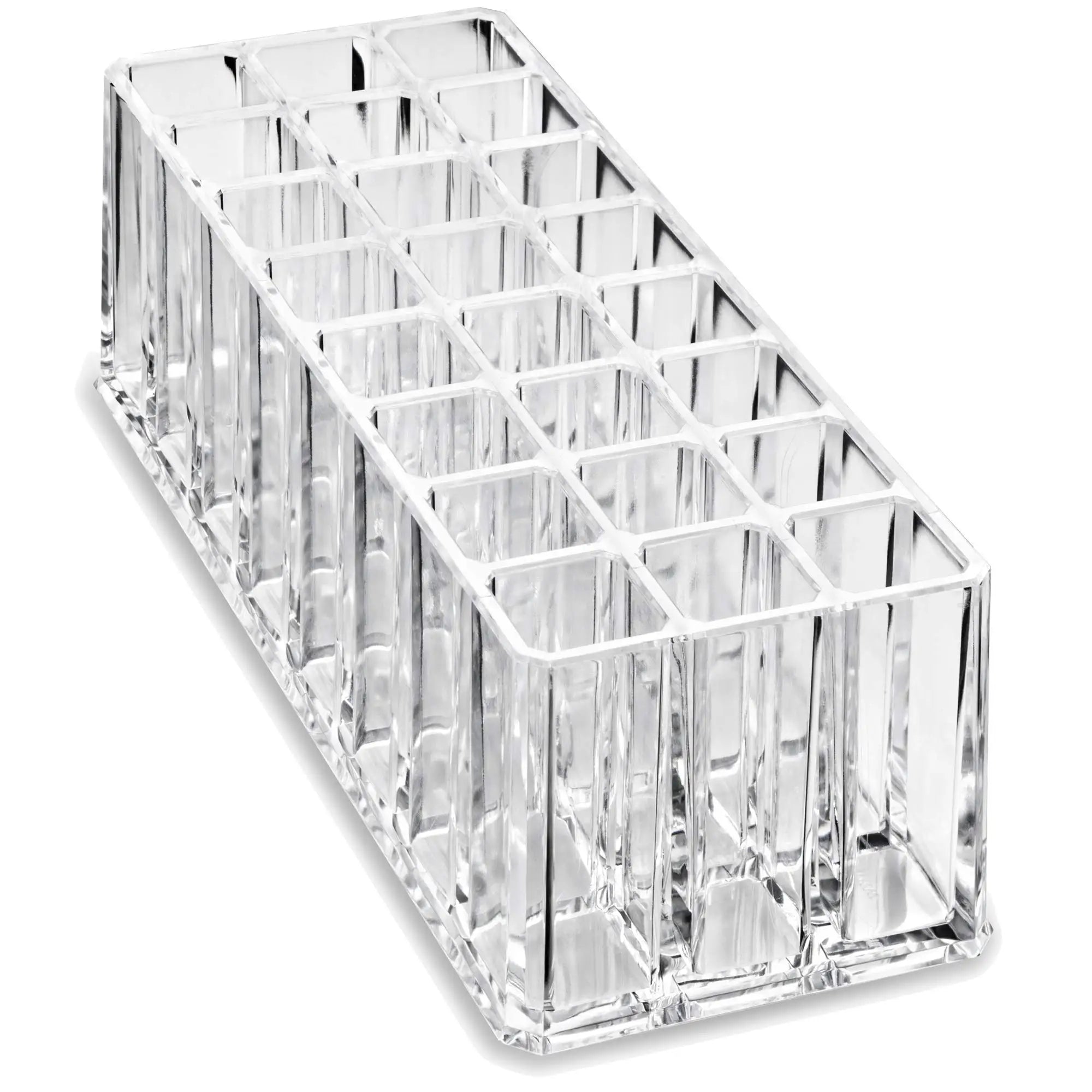 Acrylic Lip Gloss Holder Organizer, Lipstick Holder, 24 Slots Makeup Lip Gloss Lipstick Brushes Storage Display Case