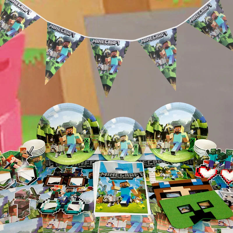 Cartoon Birthday Party Decoration Customizable Birthday New Set Latex Balloon For Event Supplies Tablecloth Banner Backdrop