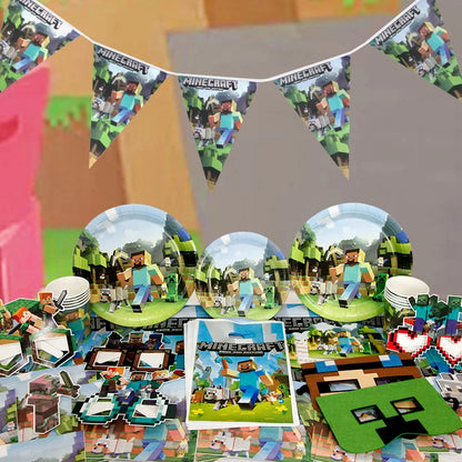 Cartoon Birthday Party Decoration Customizable Birthday New Set Latex Balloon For Event Supplies Tablecloth Banner Backdrop