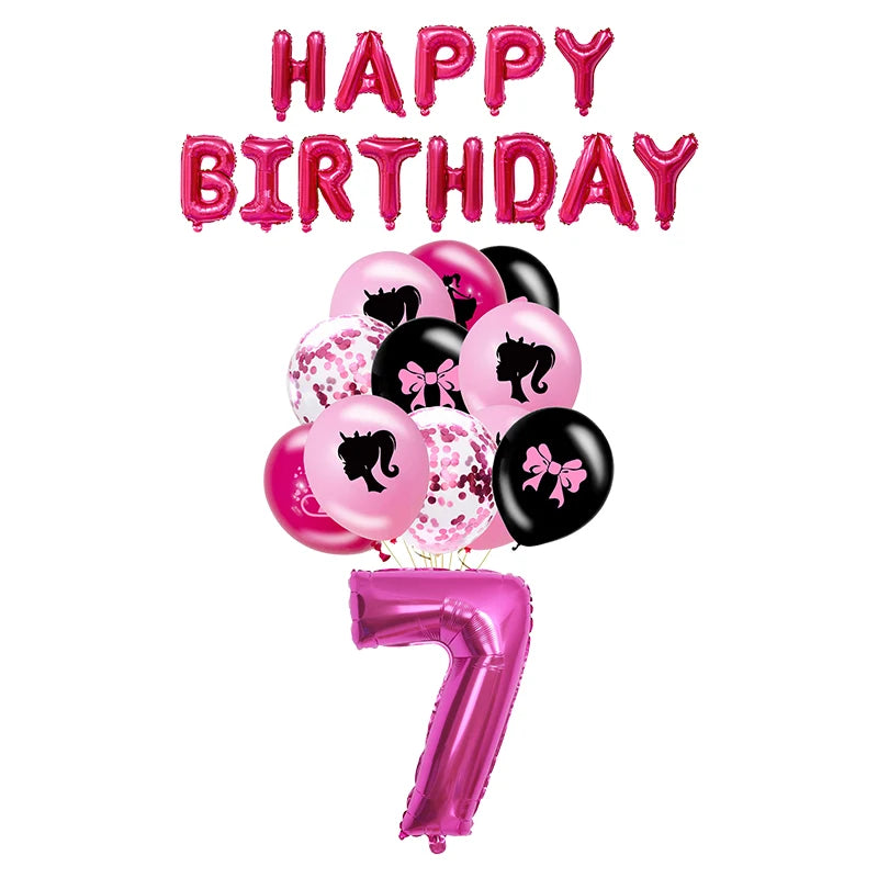 New Princess Birthday Party Decoration Tableware Pink Princess Theme Plates Cups Napkins Ballon Girl Birthday Party Supplies kit