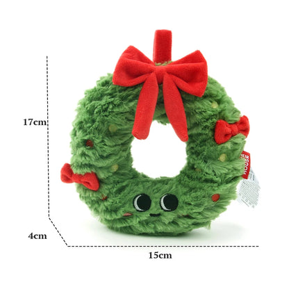 Exquisite Christmas Decoration Plush Toys — Tree, Wreath & Gingerbread Man