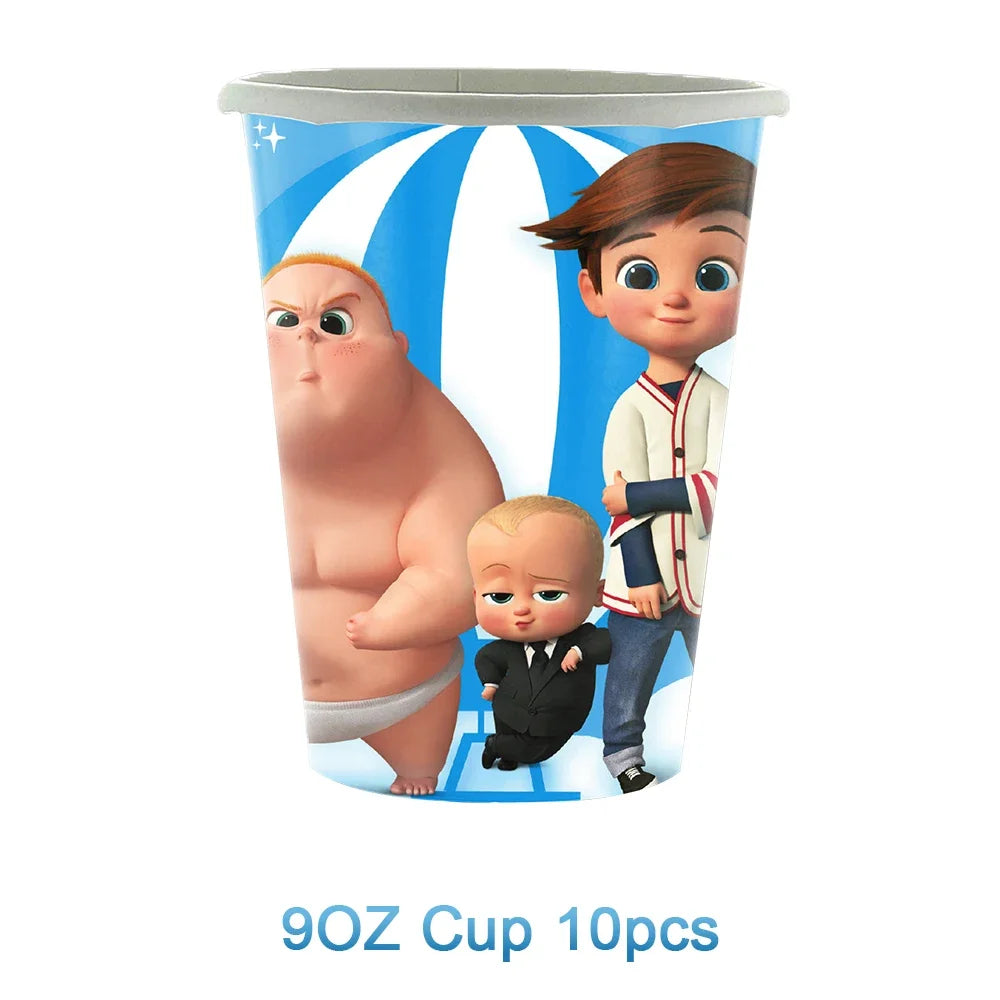Bossed Baby Birthday Party Decoration Tableware Plates Cups Napkins Hat Balloon Baby Shower Kids Party Favors Party Supplies Kit