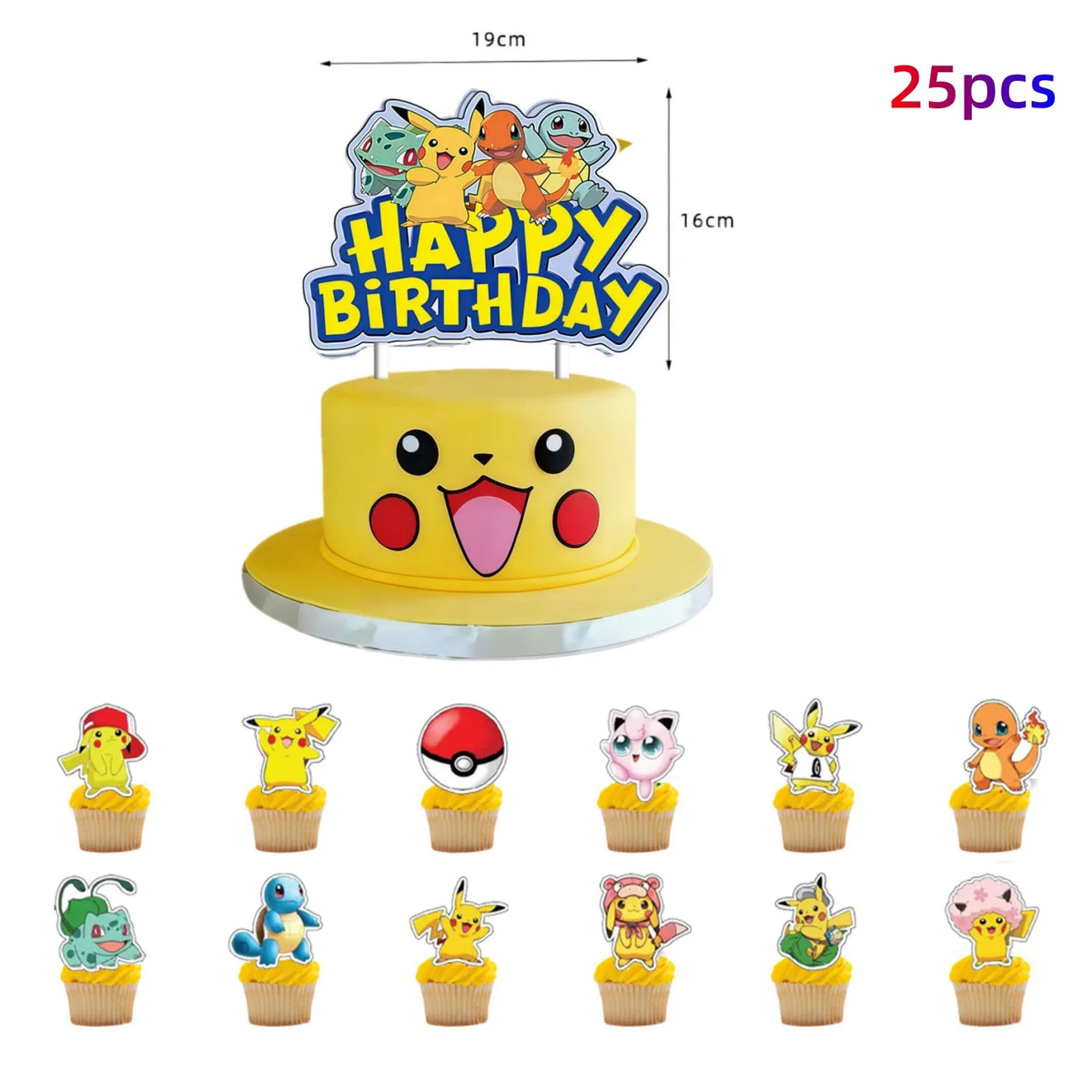 Topper Pokemon Cake Birthday Pokemon Decoration Cake Topper Pikachu Cupcake Topper Baby Shower Baking DIY Supplies Party Favors