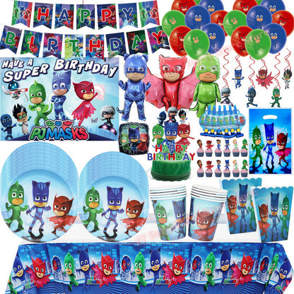 Super Hero PJed Mask Birthday Party Decoration Kids Boys Party Favors Plate Cup Balloon Banner Baby Shower Event Supplies Gifts