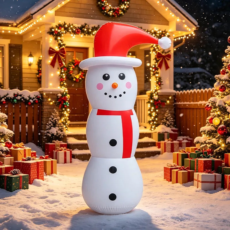 Halloween Outdoor Yard Decorations Inflatable Santa Claus Tumble Snowman Red Hat Ground Decoration Props Inflatable Sculptures