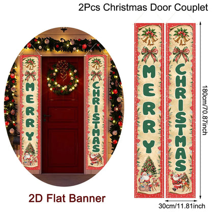 Merry Christmas Door Banner Decoration