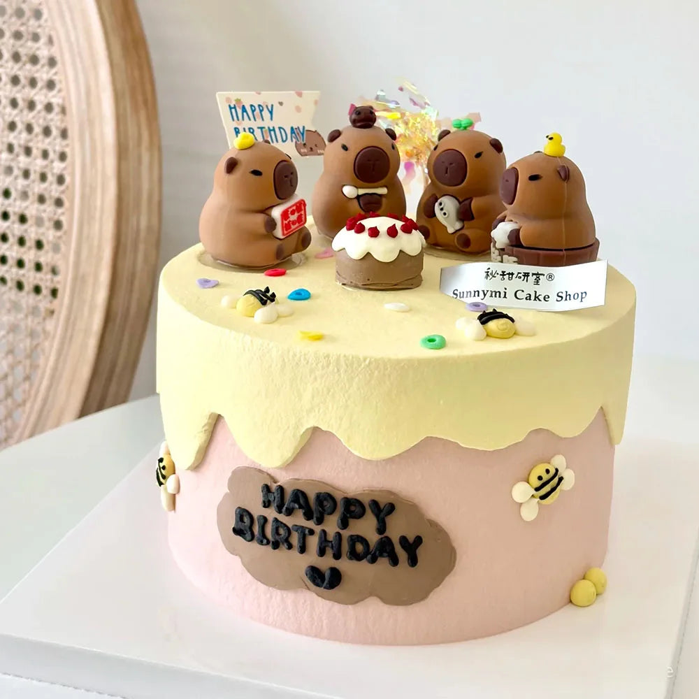 Capybara Cake Topper Set Capybara Birthday Party Supplies Cake Decorations For Kids Happy Birthday Party Decors Capybara Party