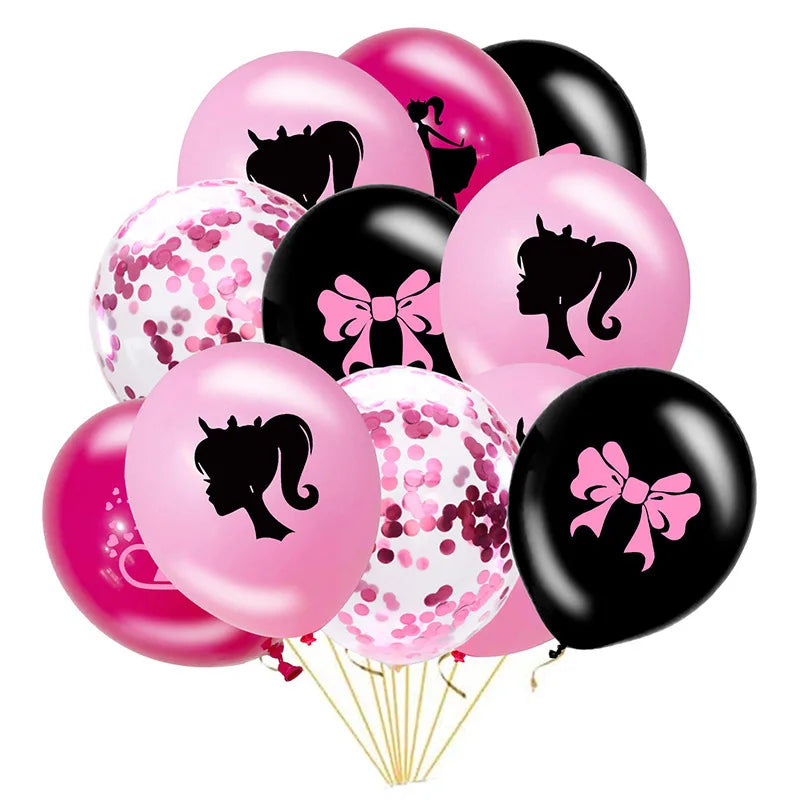 New Princess Birthday Party Decoration Tableware Pink Princess Theme Plates Cups Napkins Ballon Girl Birthday Party Supplies kit