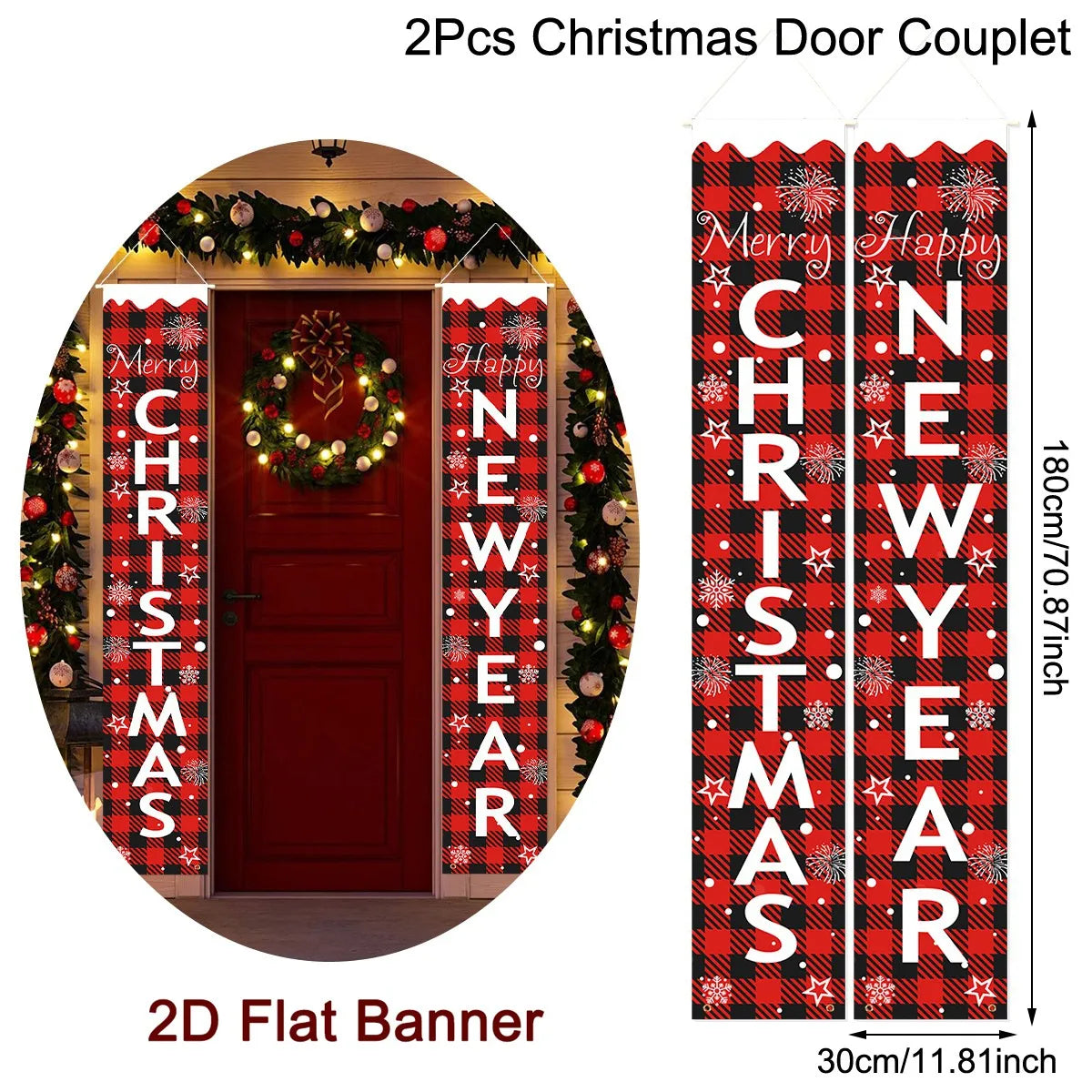 Merry Christmas Door Banner Decoration
