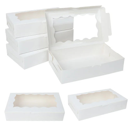 5-20pcs Gift Boxes With Window Birthday Party Chocolate Candy Cookie Gift Packaging Wedding Supplies Baby Shower Christmas Decor