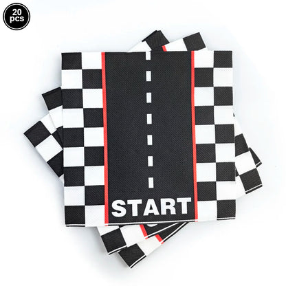 Racing Car Balloon Traffic Cone Balloon Tire Wheel Balloons Black White Checkered Race car Theme Kids Birthday party Decorations