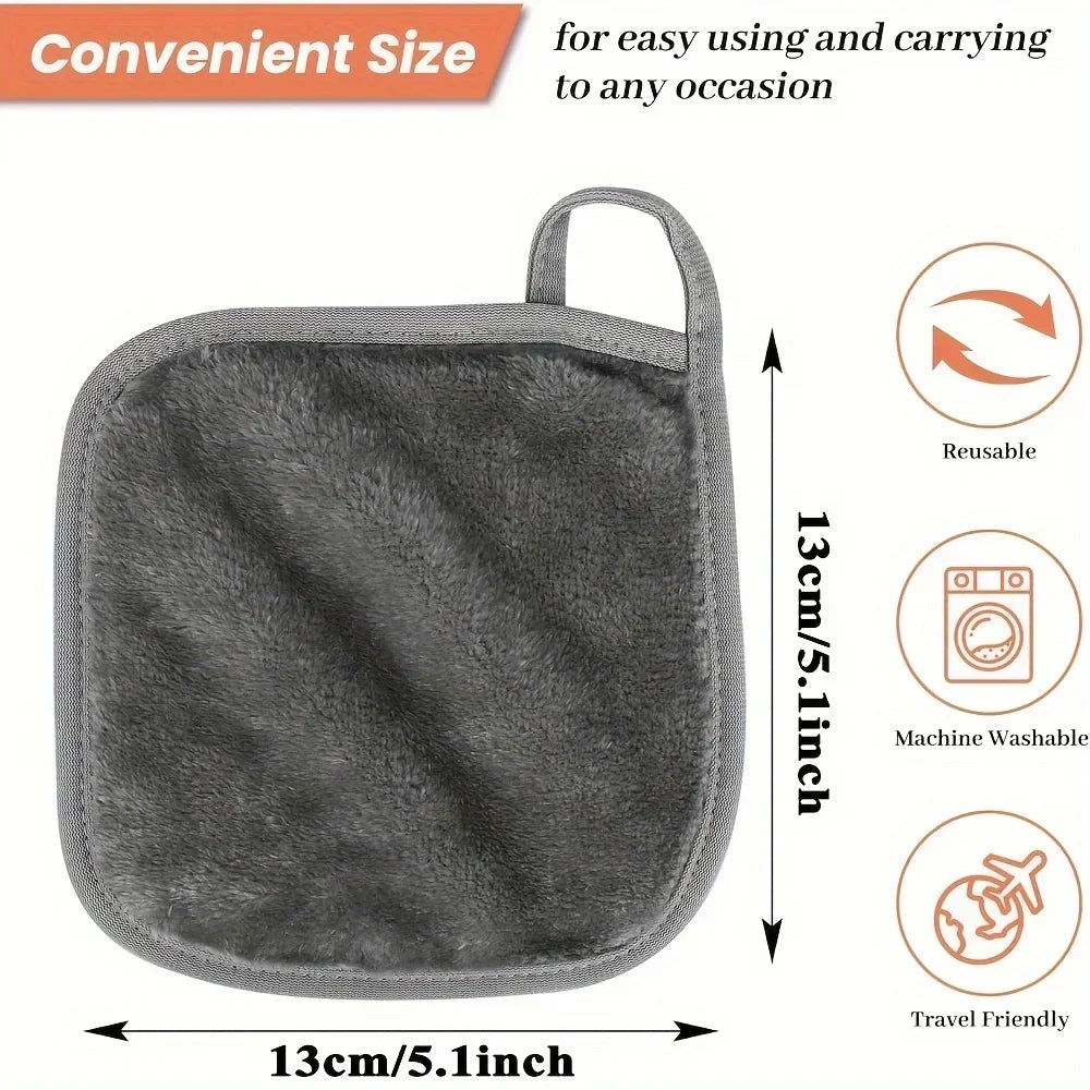 12PCS Makeup Remover Pads Reusable Pads Makeup Eraser Microfiber Facial Towel Face Cleaner Cleaning Wipes Skincare Tools